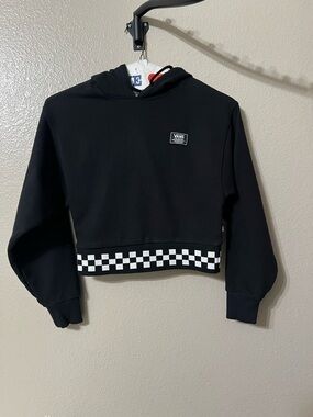 Vans "Boom Boom" Black Long Sleeve Crop Skateboard Hoodie SZ-XXS